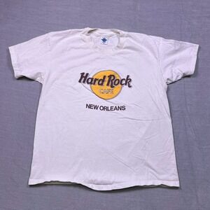 VTG Hard Rock Cafe New Orleans T Shirt XL White Cotton Made in USA Graphic Tee